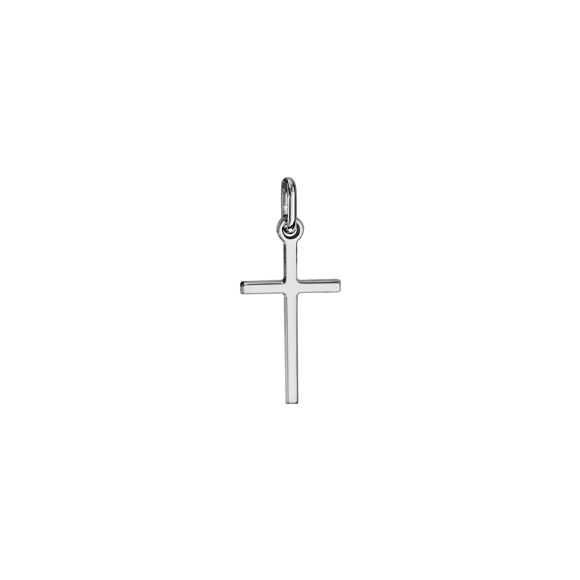 Pendentif croix en argent rhodié, grand modèle