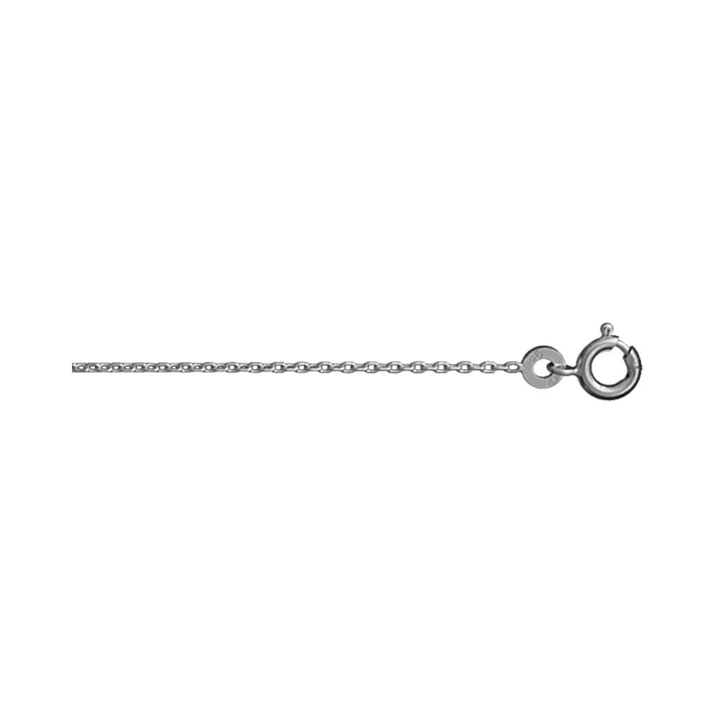Chaîne forçat 1mm en argent rhodié, 40cm