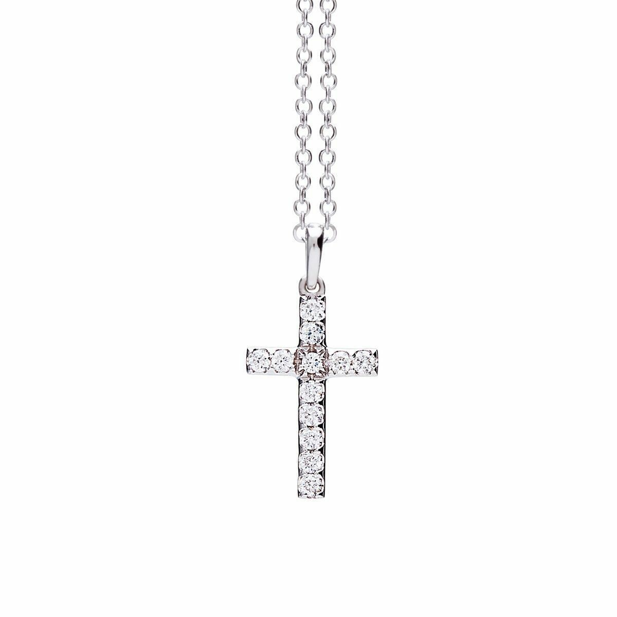 Achat Pendentif One More Ischia basics croix en or blanc et diamants
