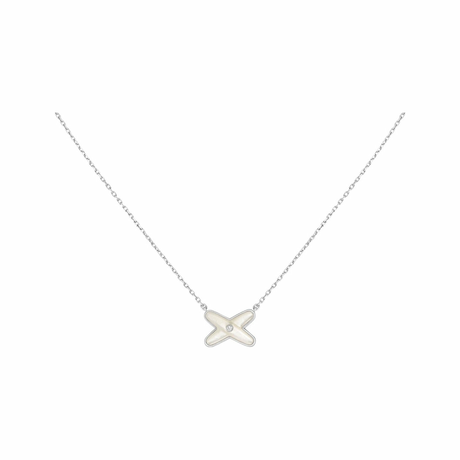 Achat Pendentif Chaumet Jeux de Liens en or blanc, diamant et nacre