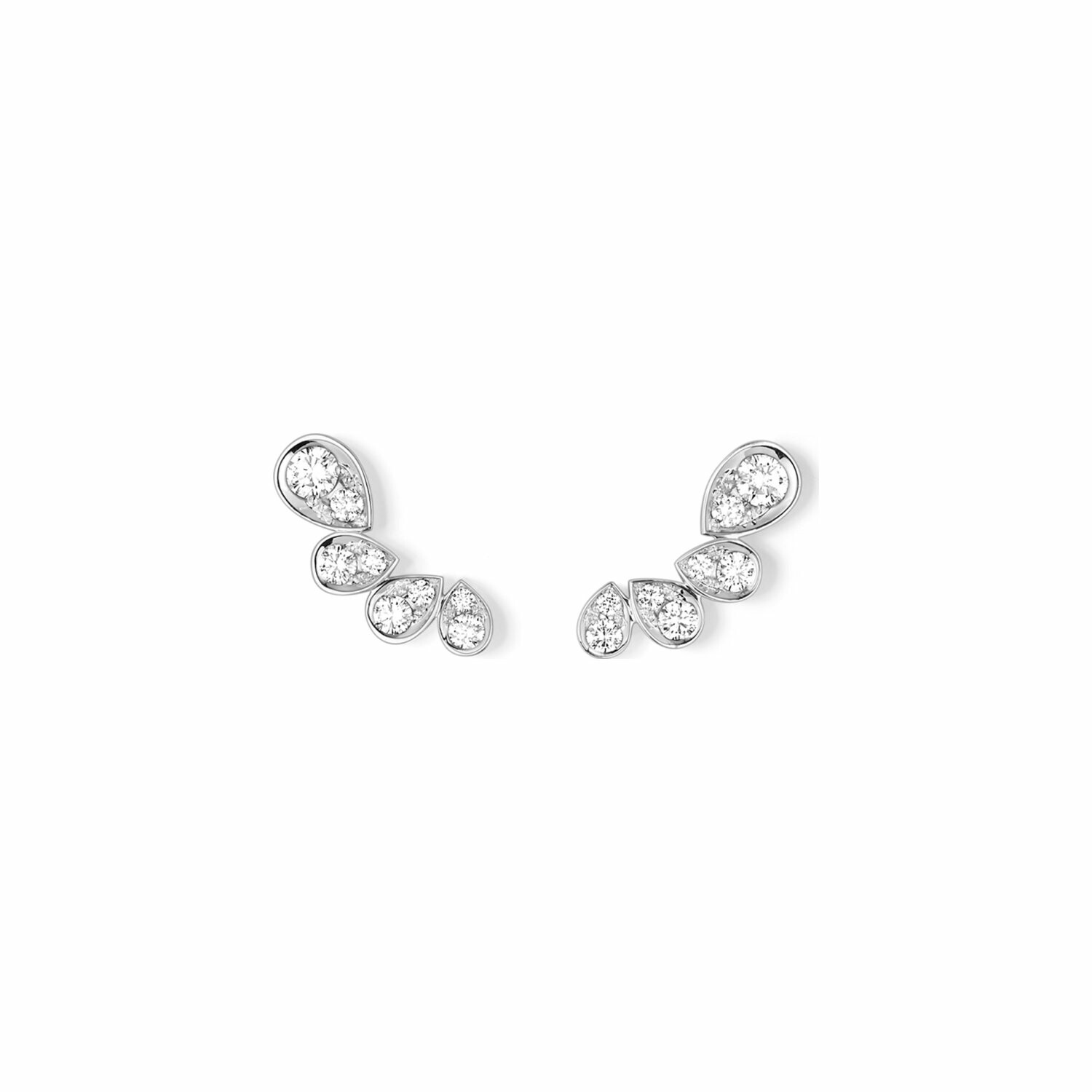 Achat Boucles d'oreilles Chaumet Joséphine Ronde d'Aigrettes en or blanc et diamants