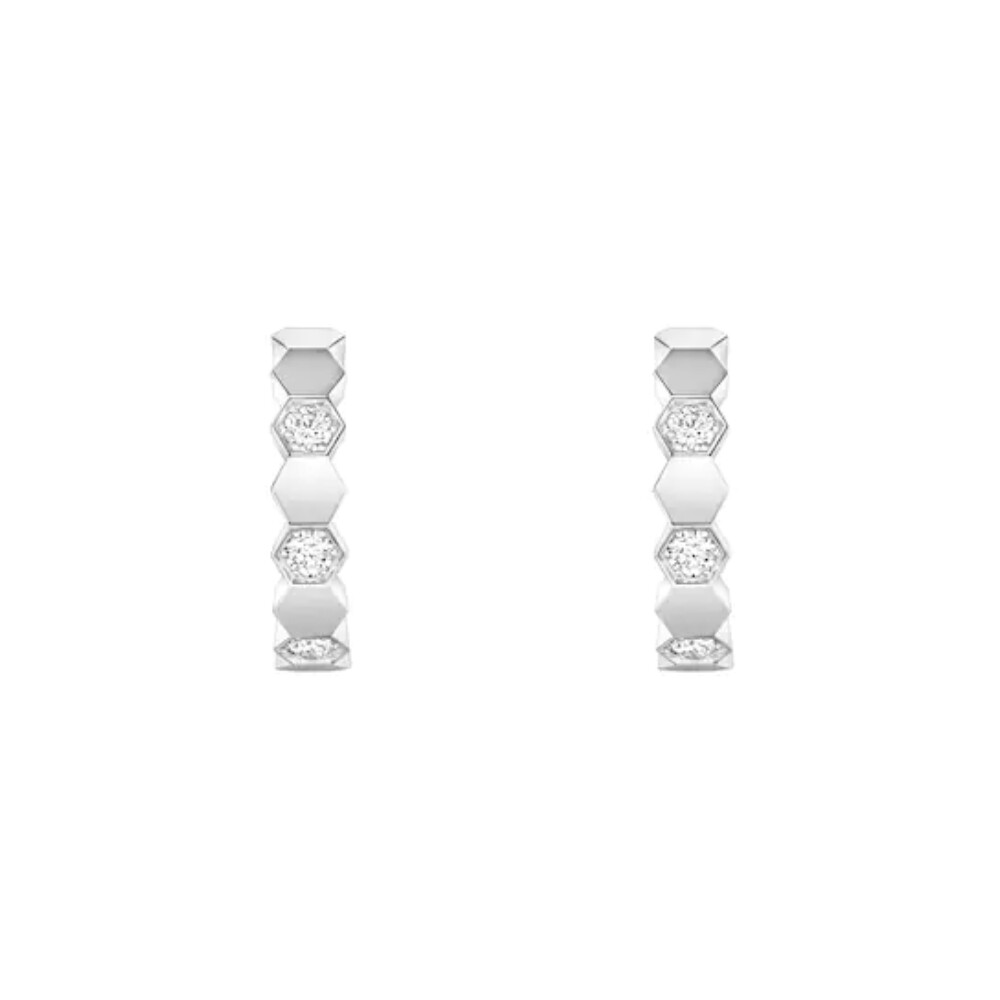 Achat Boucles d'oreilles créoles Chaumet Bee de Chaumet en or blanc et diamants