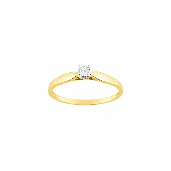 Achat Solitaire en or jaune, or blanc et diamant de 0.052ct