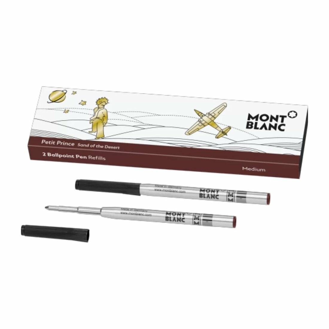 Achat 2 recharges Montblanc pour stylo bille (M) Le Petit Prince, sand of the desert brown