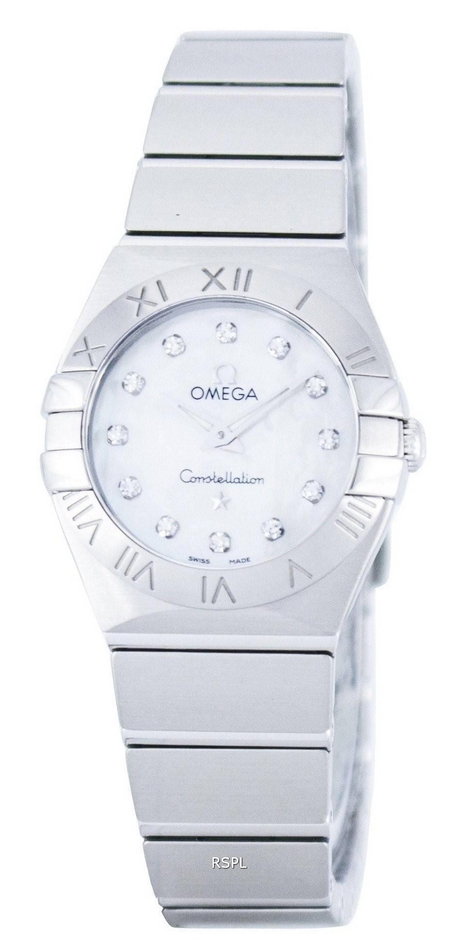 Montre Omega Constellation Quartz diamant Accent Power Reserve 123.10.24.60.55.001 féminin
