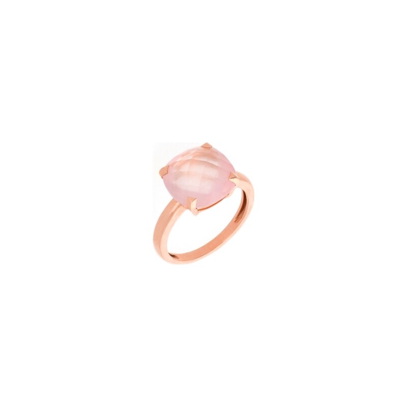 Achat Bague Cesare Pompanon Poppy Blue moyen modèle en or rose et quartz rose