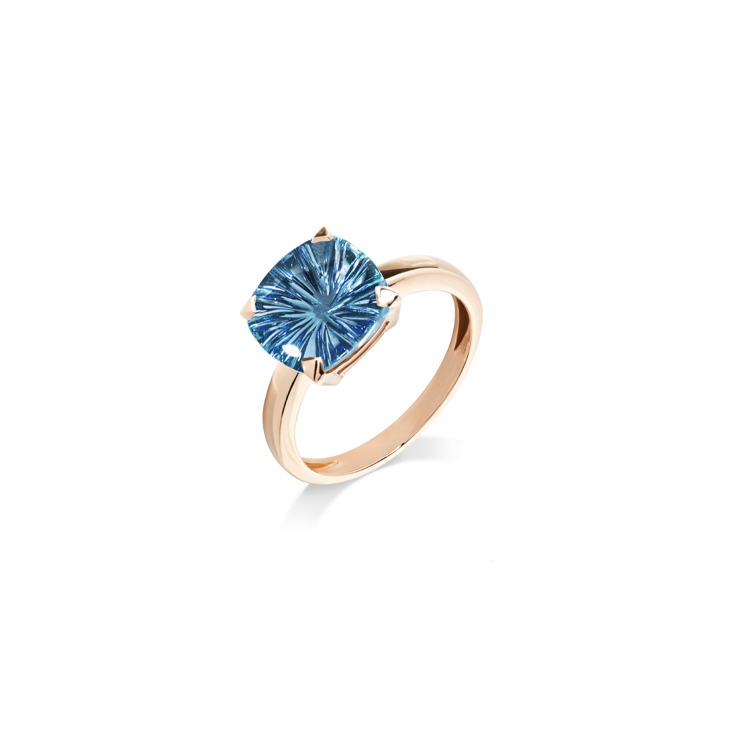Achat Bague Cesare Pompanon Poppy Blue en or rose et topaze bleu london