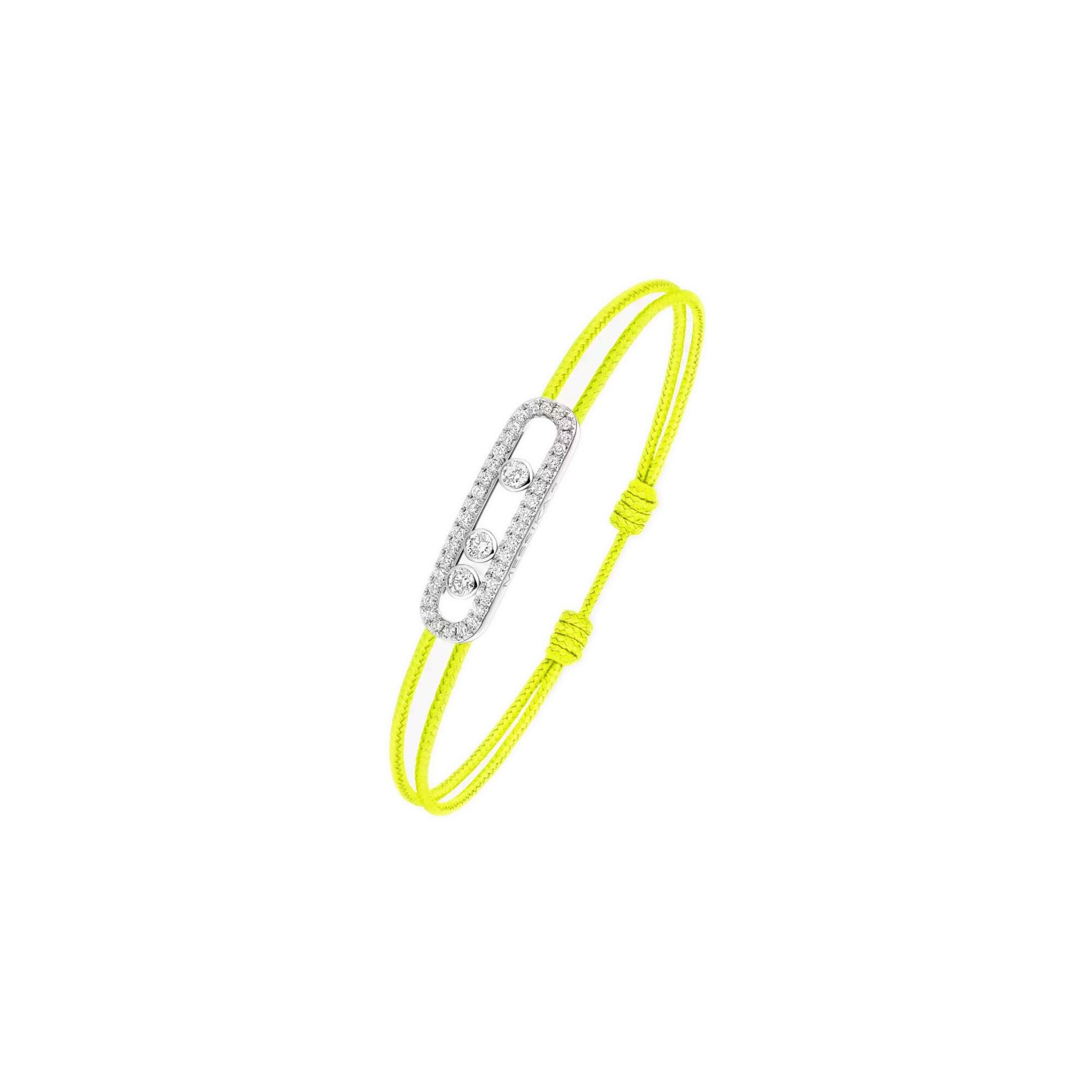 Bracelet cordon Messika Care(s) jaune pavé en or blanc et diamants 14655-WG - Rigal