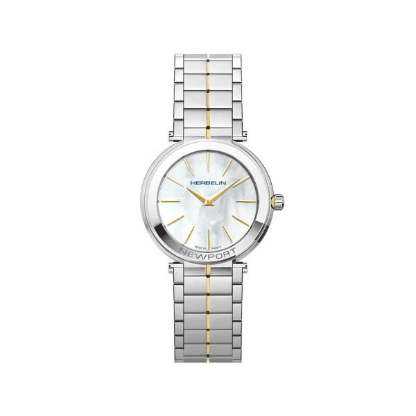 Montre Femme HERBELIN Newport Slim Blanc Nacre Acier - 16922BT19
