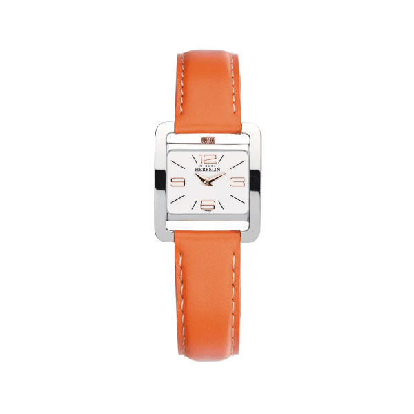 Montre Femme HERBELIN Vème Avenue Blanc Cuir Orange - 17137TR11MD