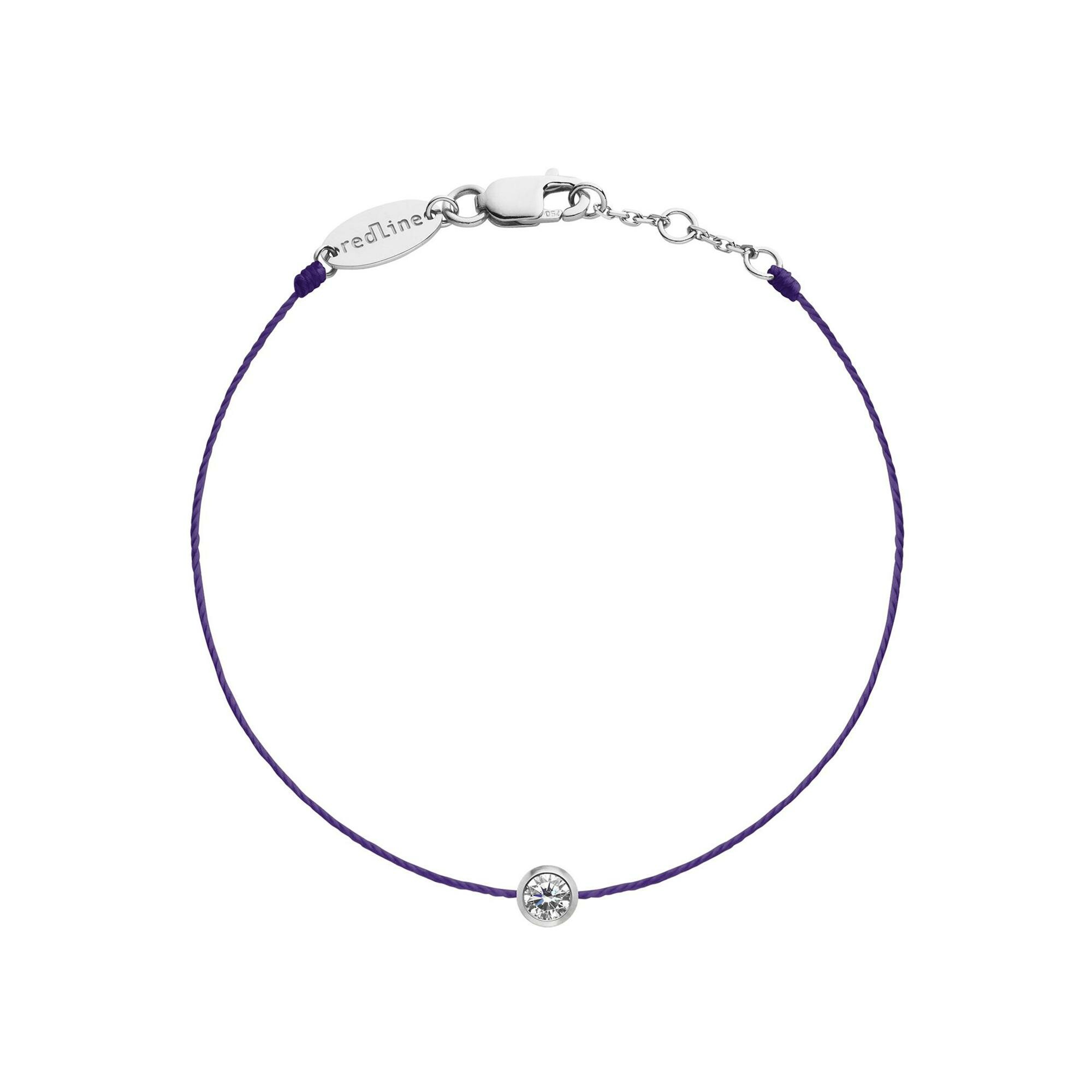 Bracelet Redline Pure fil violet avec diamant 0.10 ct en serti clos, or blanc