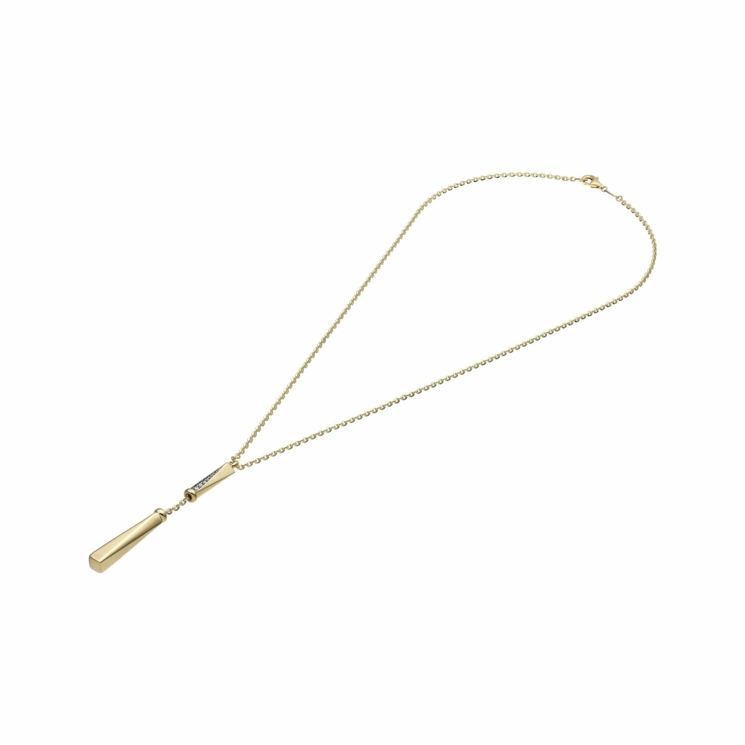 Collier Chimento Bamboo Sipario en or jaune et diamants, 43cm