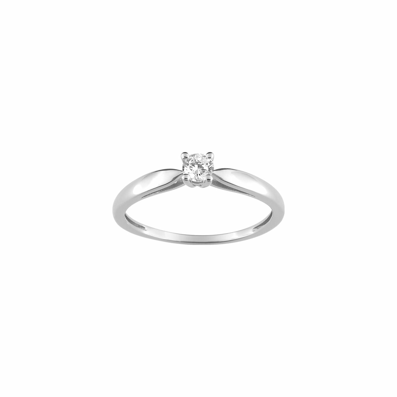 Achat Solitaire en or blanc et diamant 0.15ct