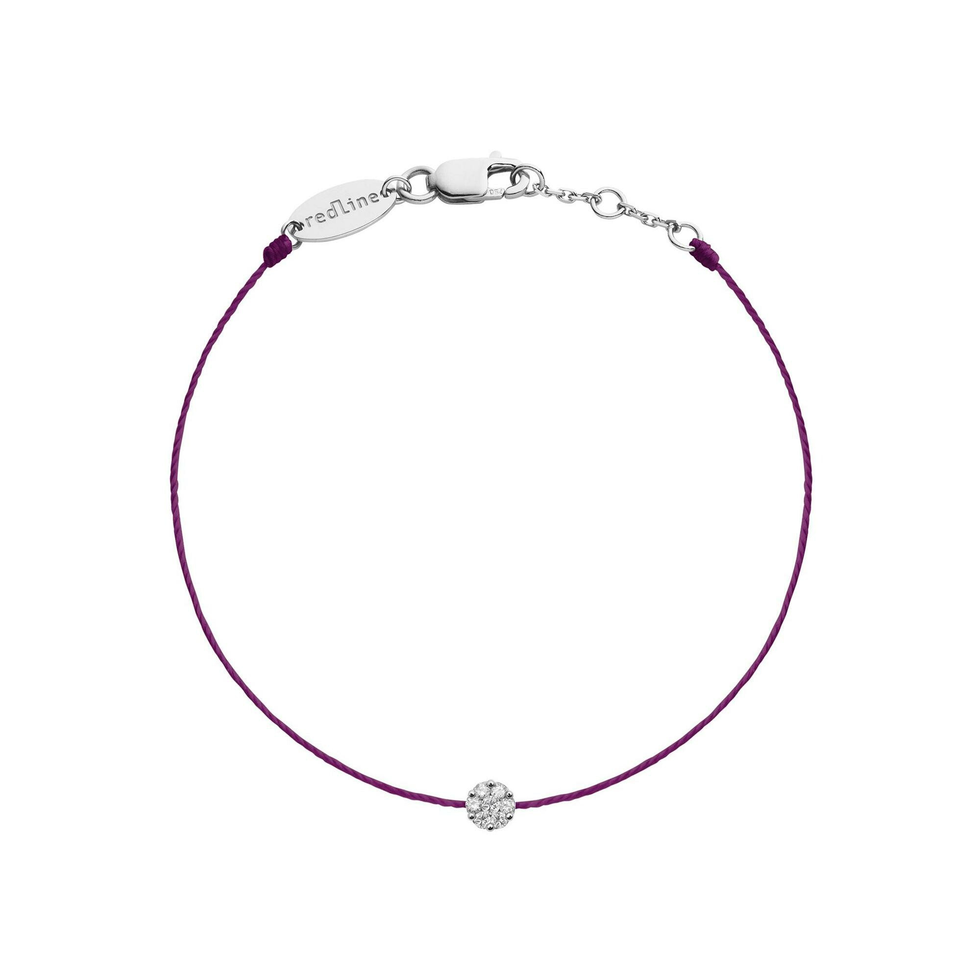 Bracelet RedLine Illusion fil fuchsia avec diamants 0.05 ct en serti invisible, or blanc