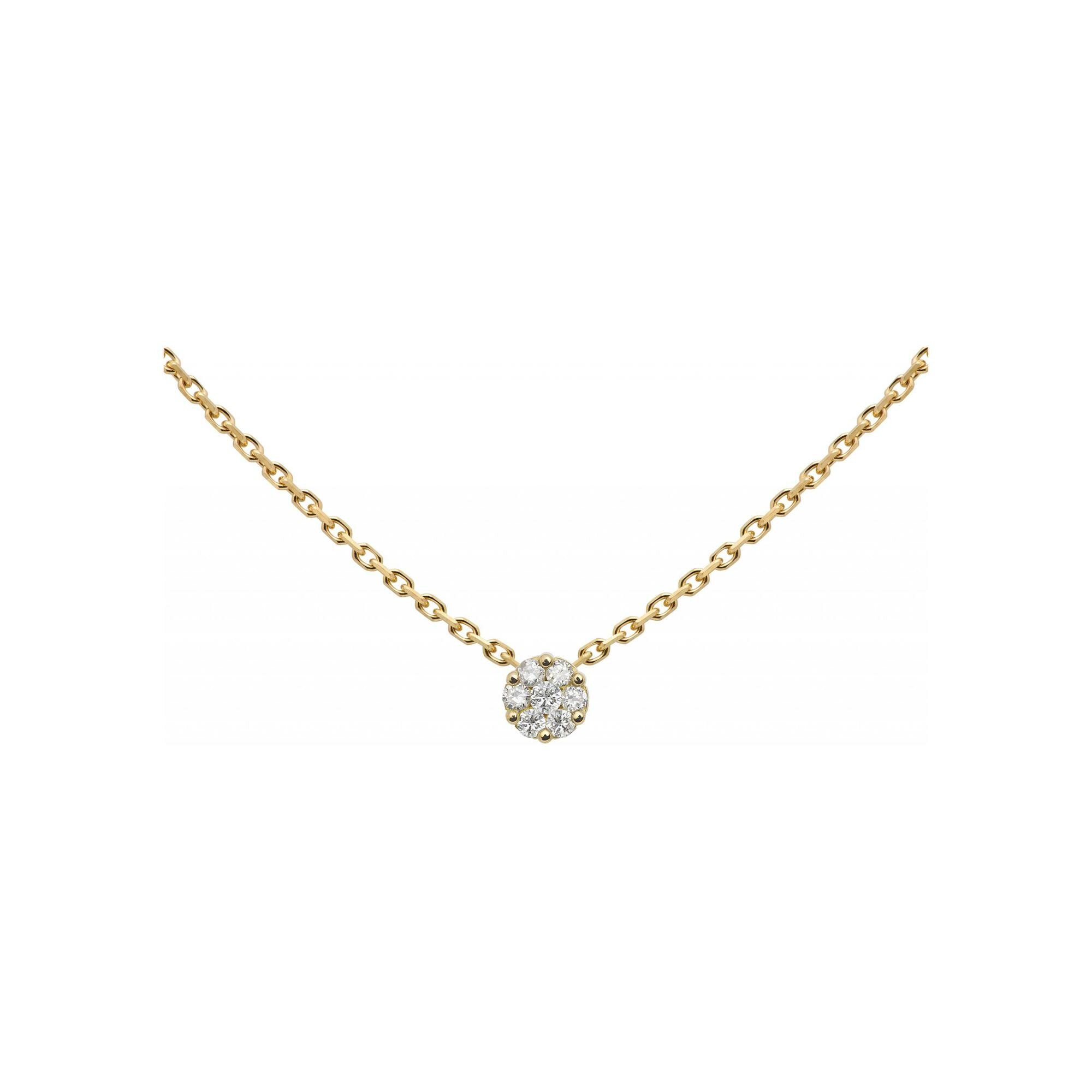 Collier RedLine Illusion avec diamant 0.05ct en serti invisible, or jaune