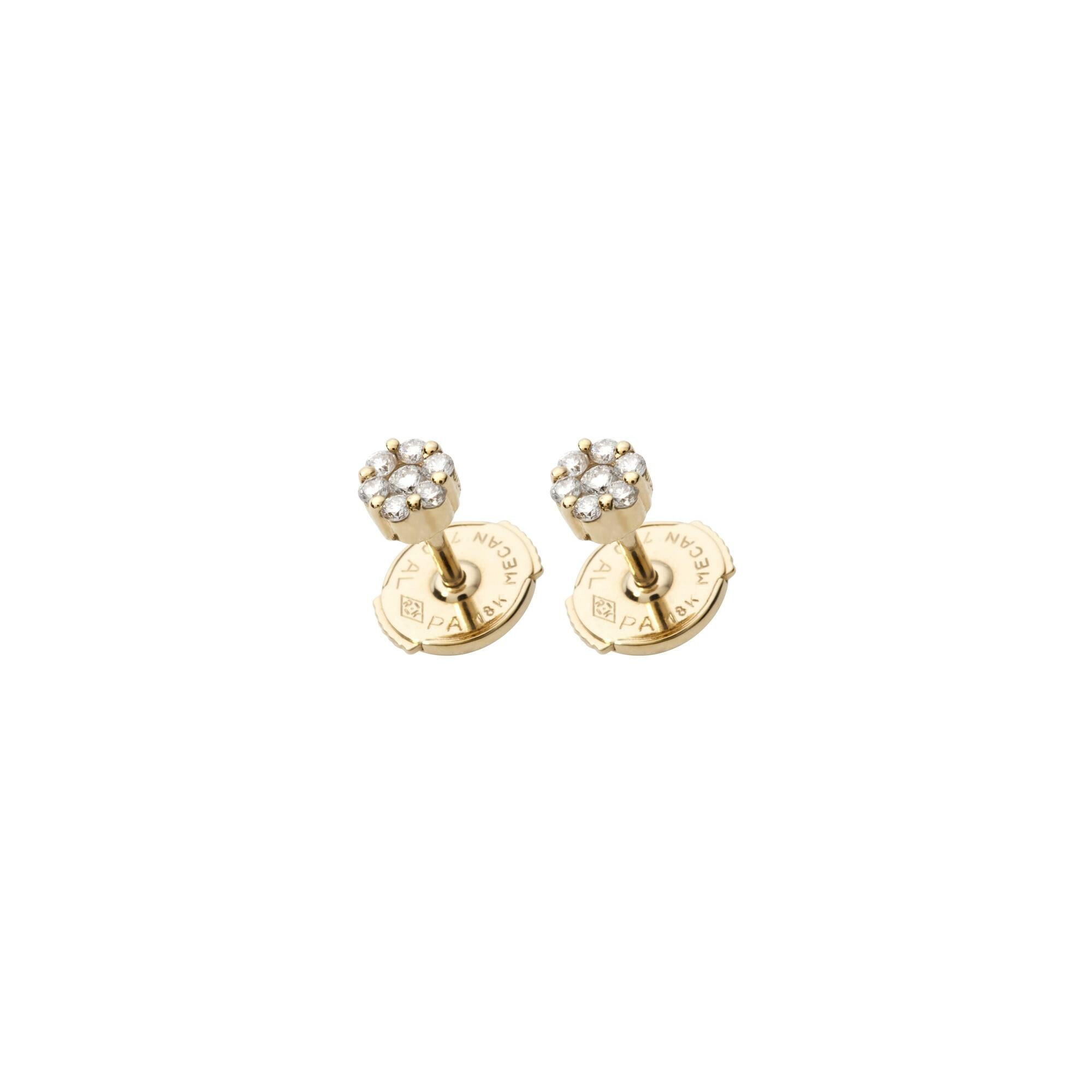 Boucles d'oreilles puces RedLine Illusion en or jaune et diamants