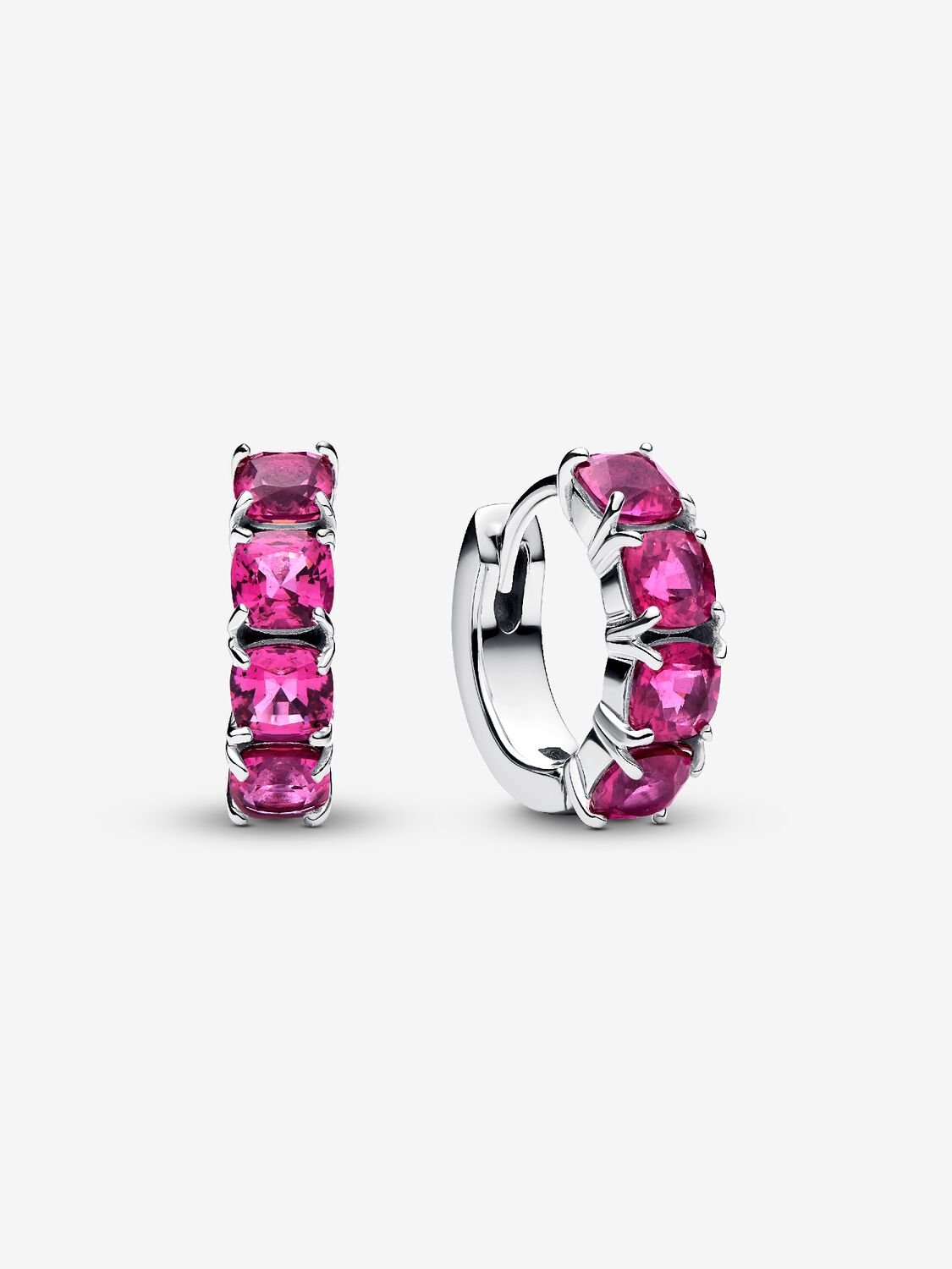 Créoles roses en argent et cristaux – Pandora