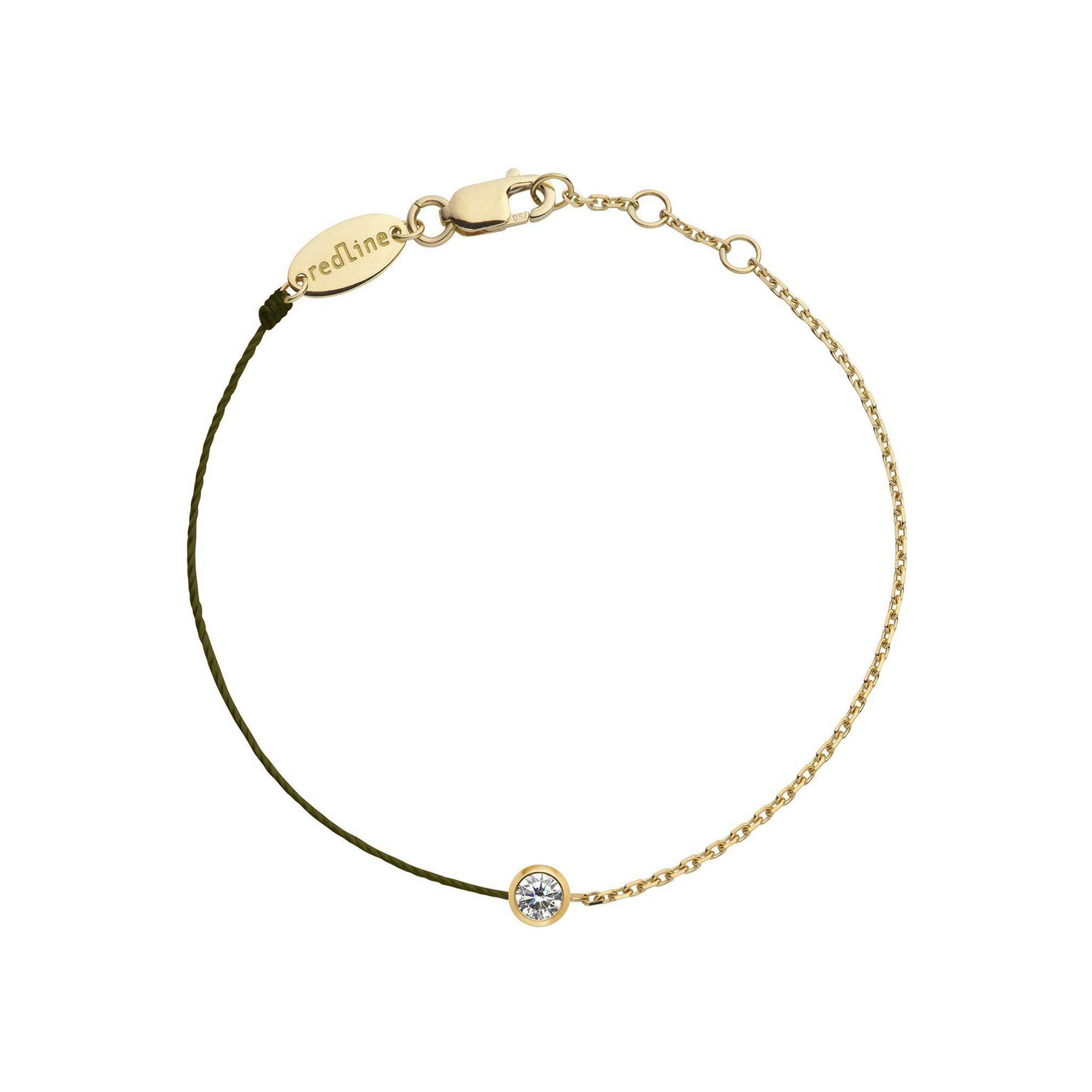 Bracelet RedLine Pure Double fil kaki et chaîne avec diamant 0.10ct en serti clos, or jaune