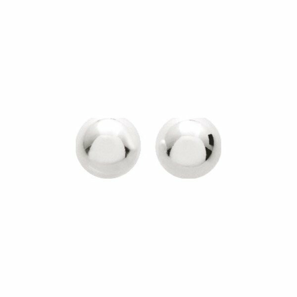 Achat Puces d'oreilles boules en argent rhodié, 10mm