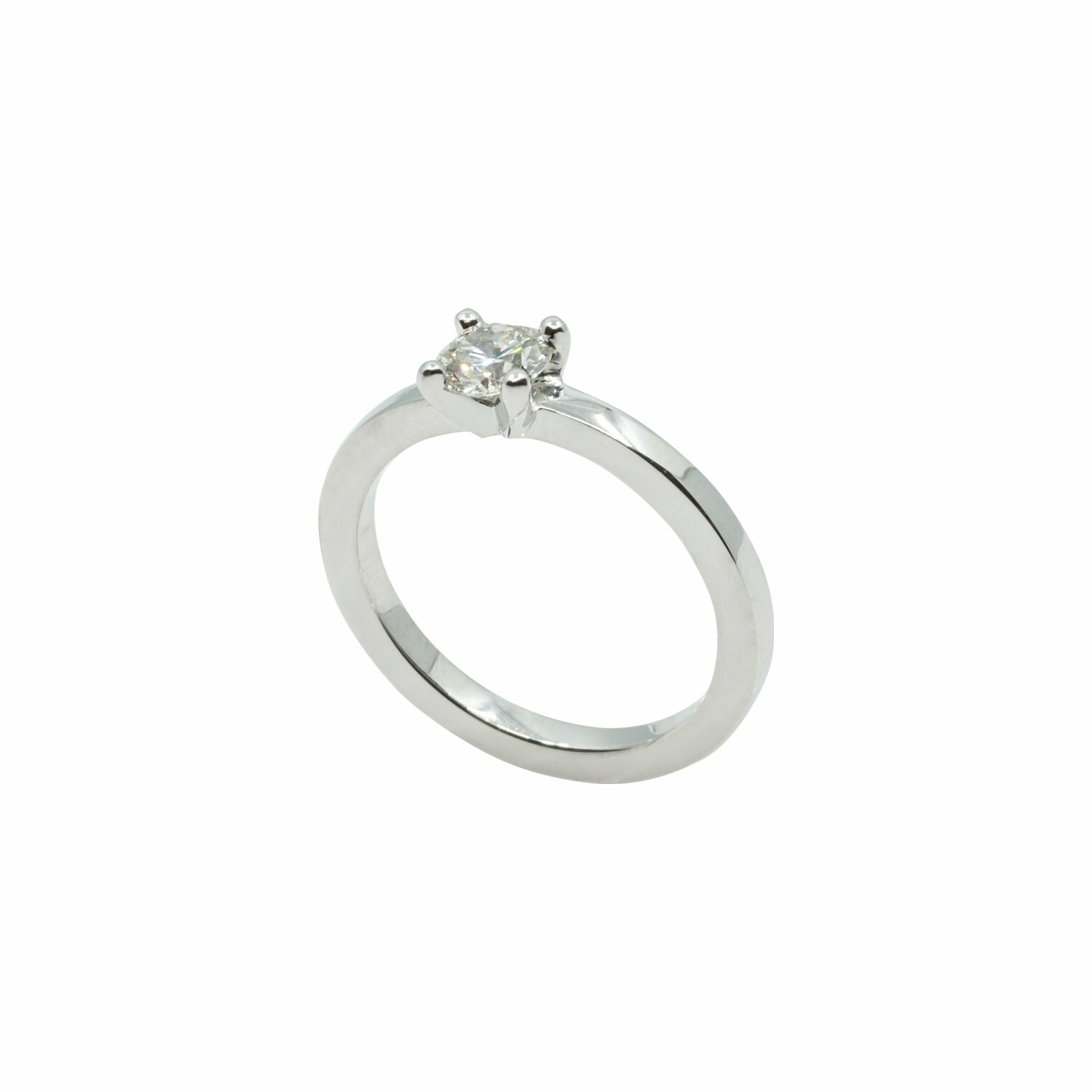Achat Solitaire 4 griffes en or blanc et diamant