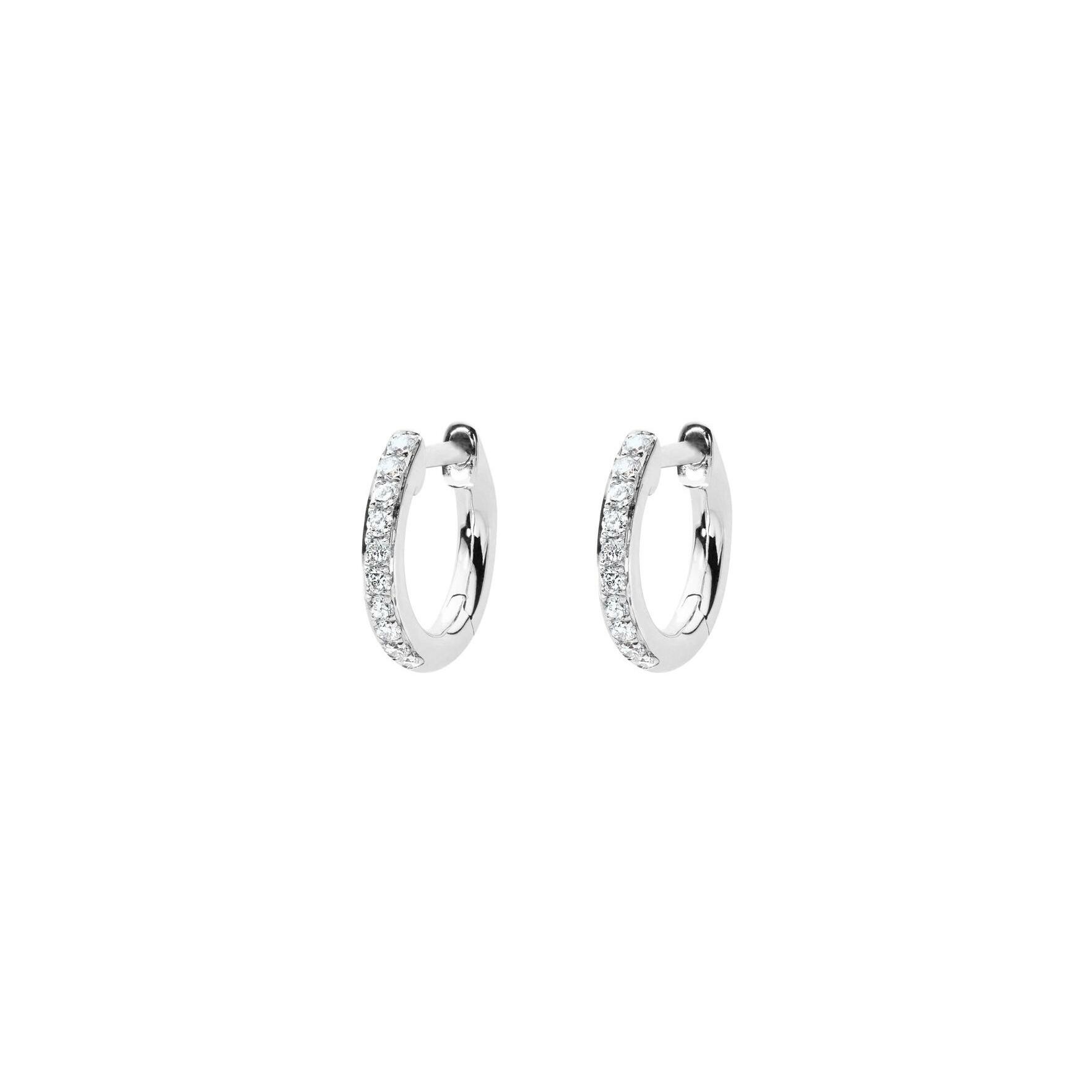 Boucles d'oreilles créoles RedLine Si Joli en or blanc et diamants de 0.096 ct