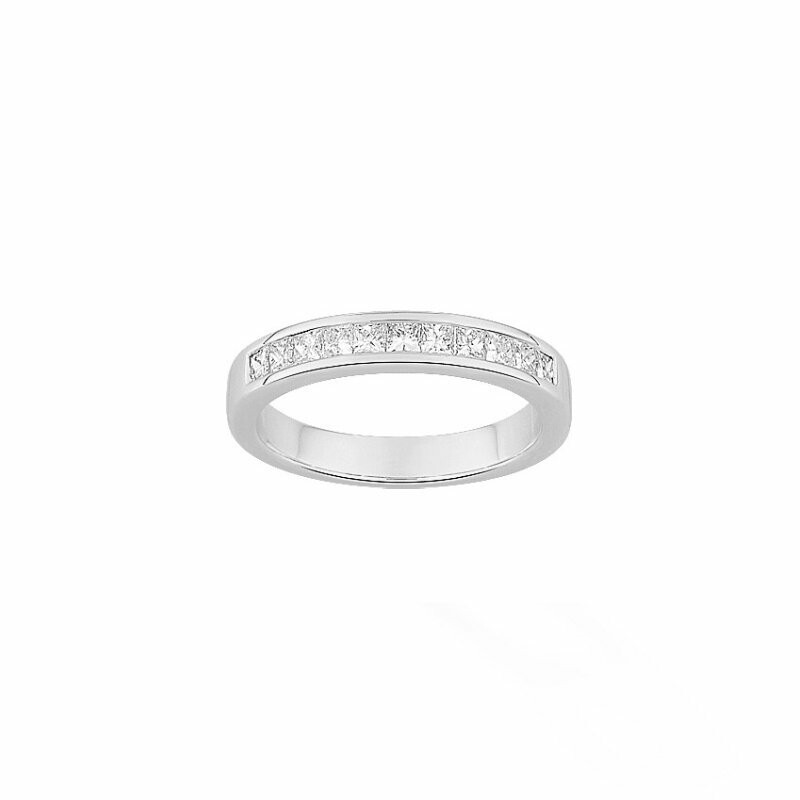 Achat Bague en or blanc et diamants princesse