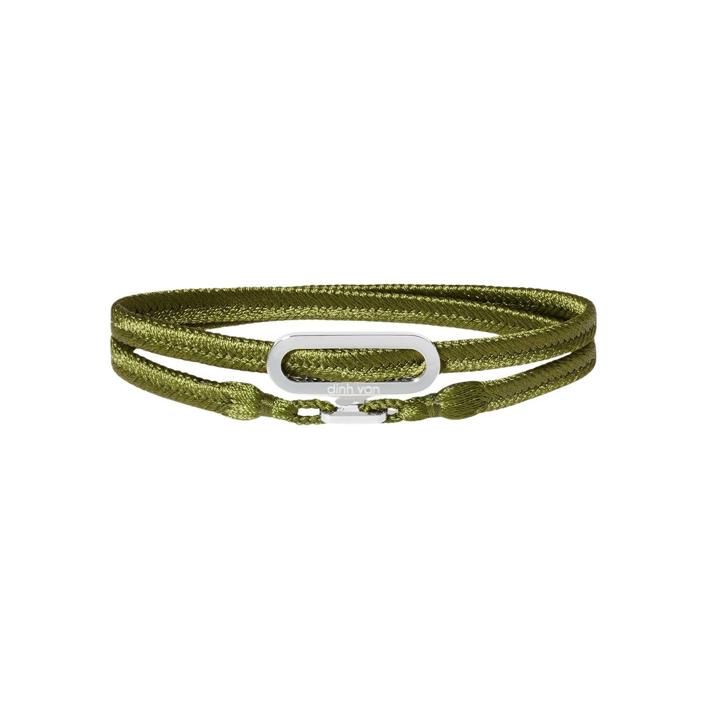 Bracelet dinh van Maillon  L en or blanc, coloris kaki 371812 - Rigal