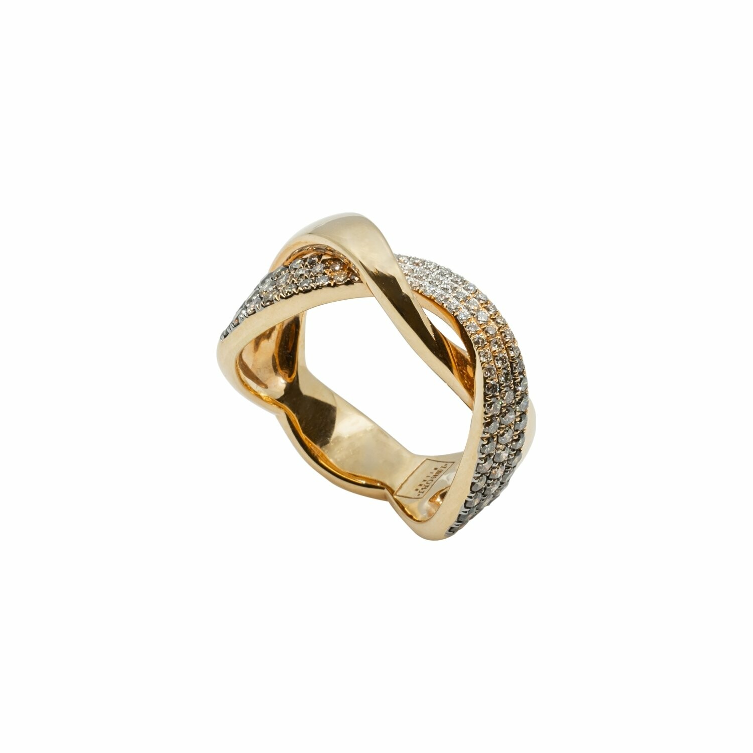 Achat Bague en or rose, diamant et diamant brun