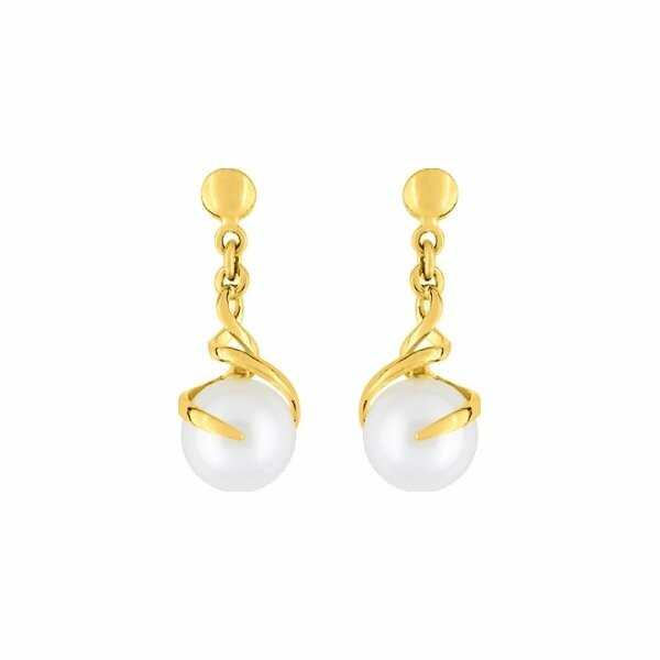 Achat Boucles d'oreilles pendantes en or jaune et perles d'eau douce