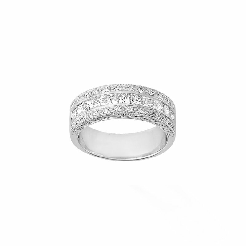 Achat Alliance antique en or blanc et diamants