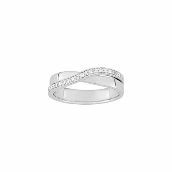 Achat Alliance croisée en or blanc et diamants de 0.13ct