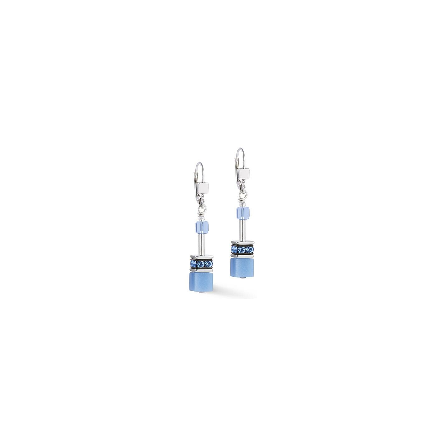 Achat Boucles d'oreilles Cœur de Lion GeoCUBE en acier, cristaux Swarovski, cristal de roche et verre