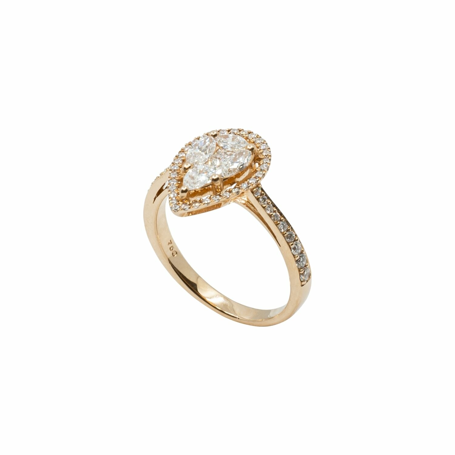 Achat Bague en or rose et diamant