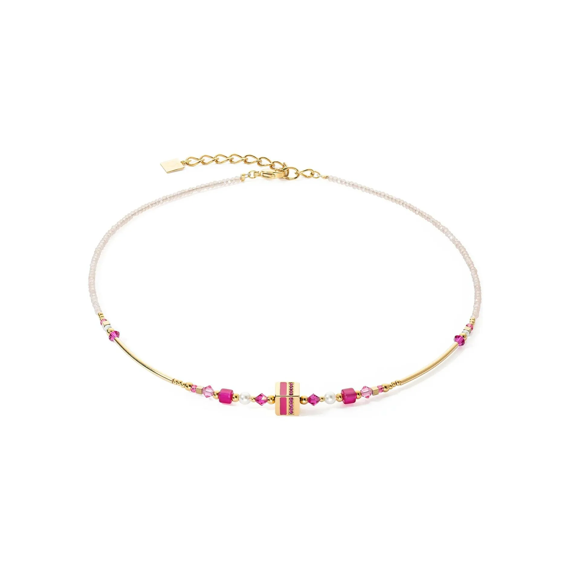 Collier Cœur de Lion en acier doré et cristaux Swarovski