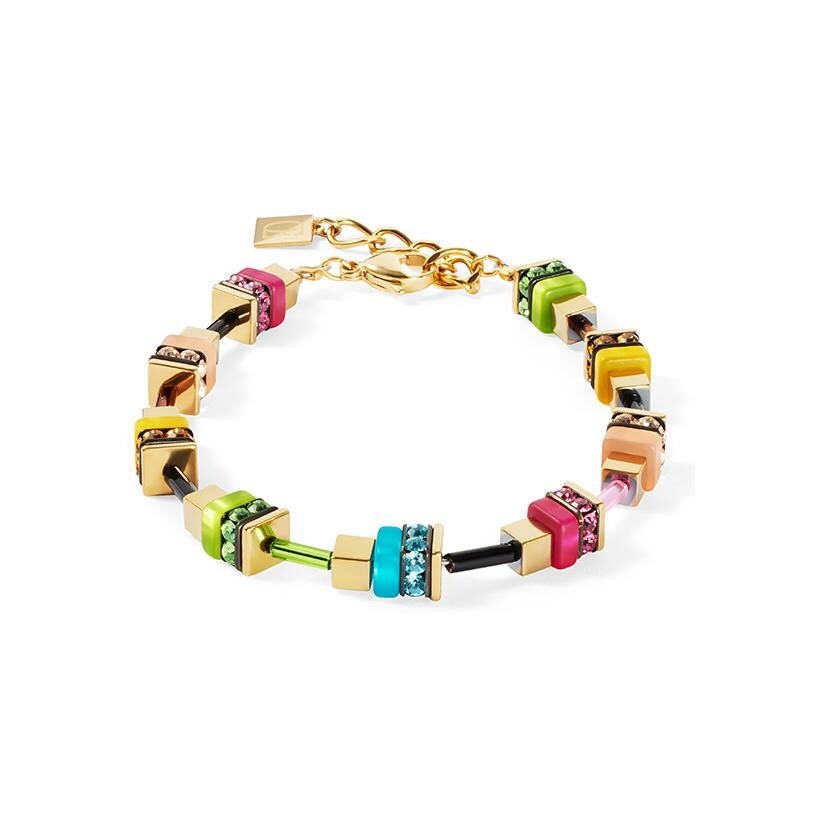 Achat Bracelet Cœur de Lion en métal doré, rondelle de strass, polaris et hématite