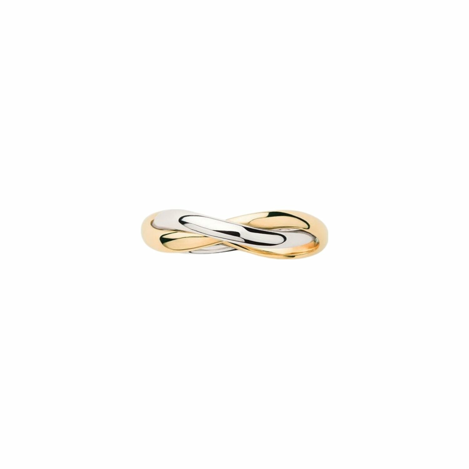 Achat Bague Poiray Tresse Petit Modèle en or jaune et or blanc