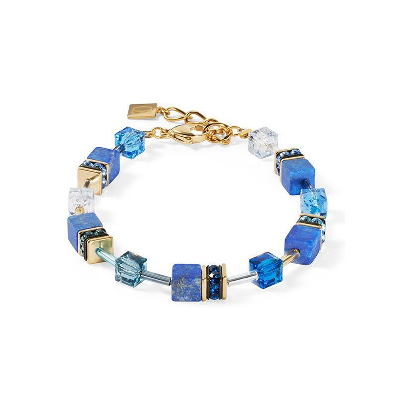 Achat Bracelet Cœur de Lion GeoCUBE en métal doré, lapis lazuli, cristaux Swarovski et rondelle de strass