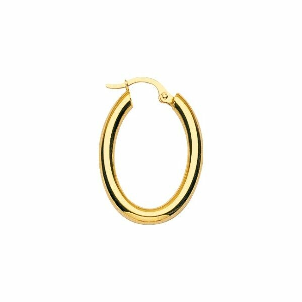 Boucles d'oreilles créoles ovales en or jaune