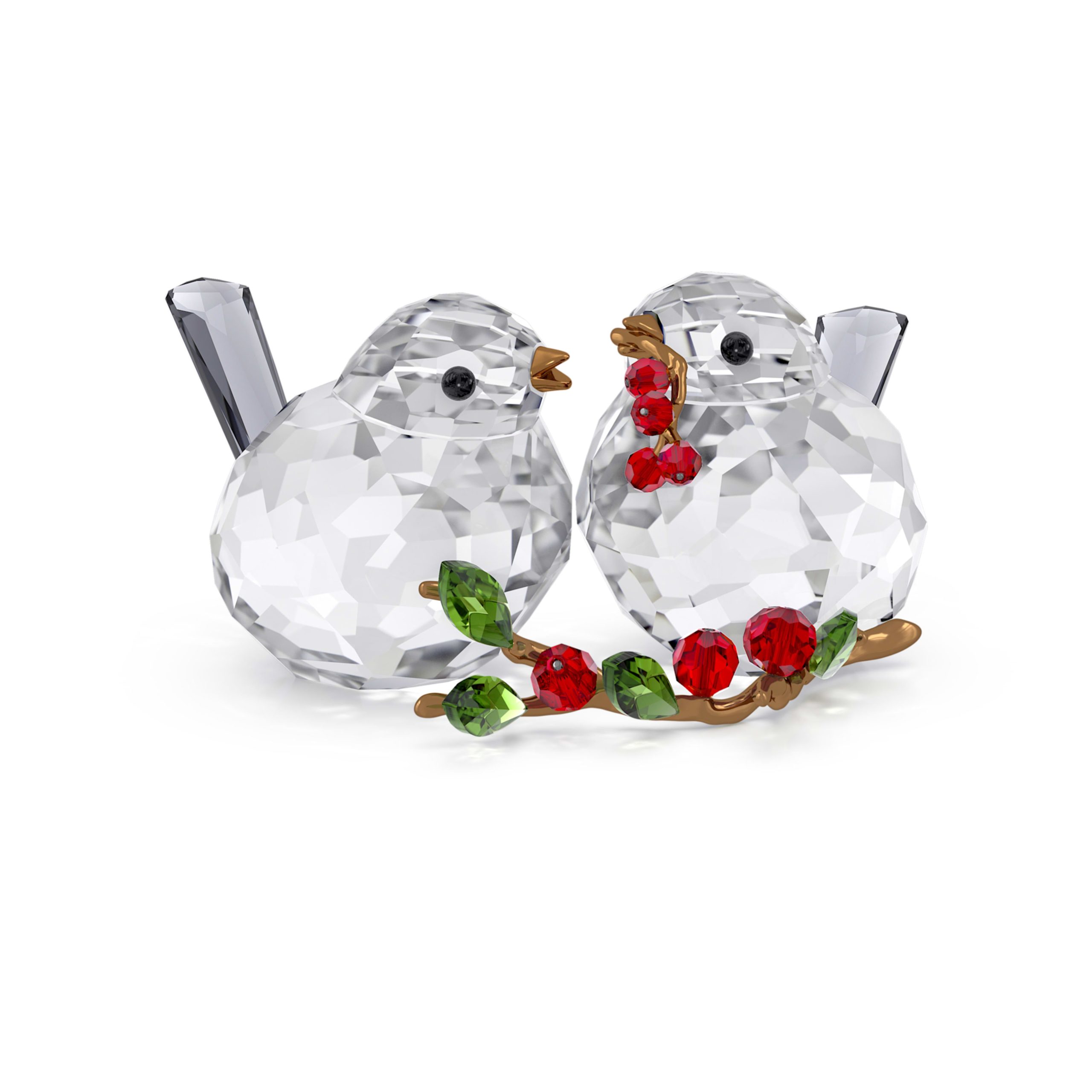 Figurine Couple d’oiseaux Idyllia avec baies – Swarovski