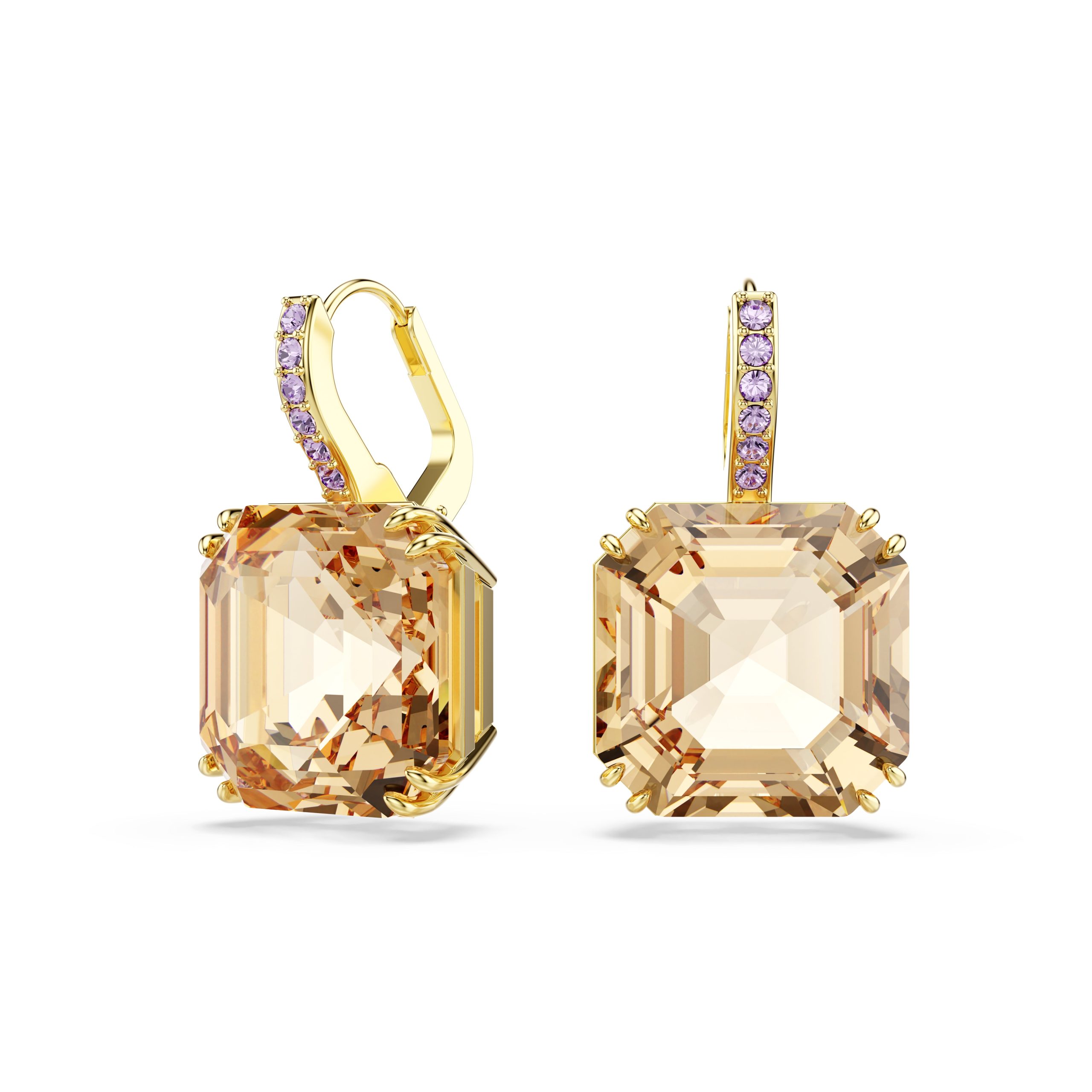 Boucles d’Oreilles Femme Millenia Caramel Doré – Swarovski