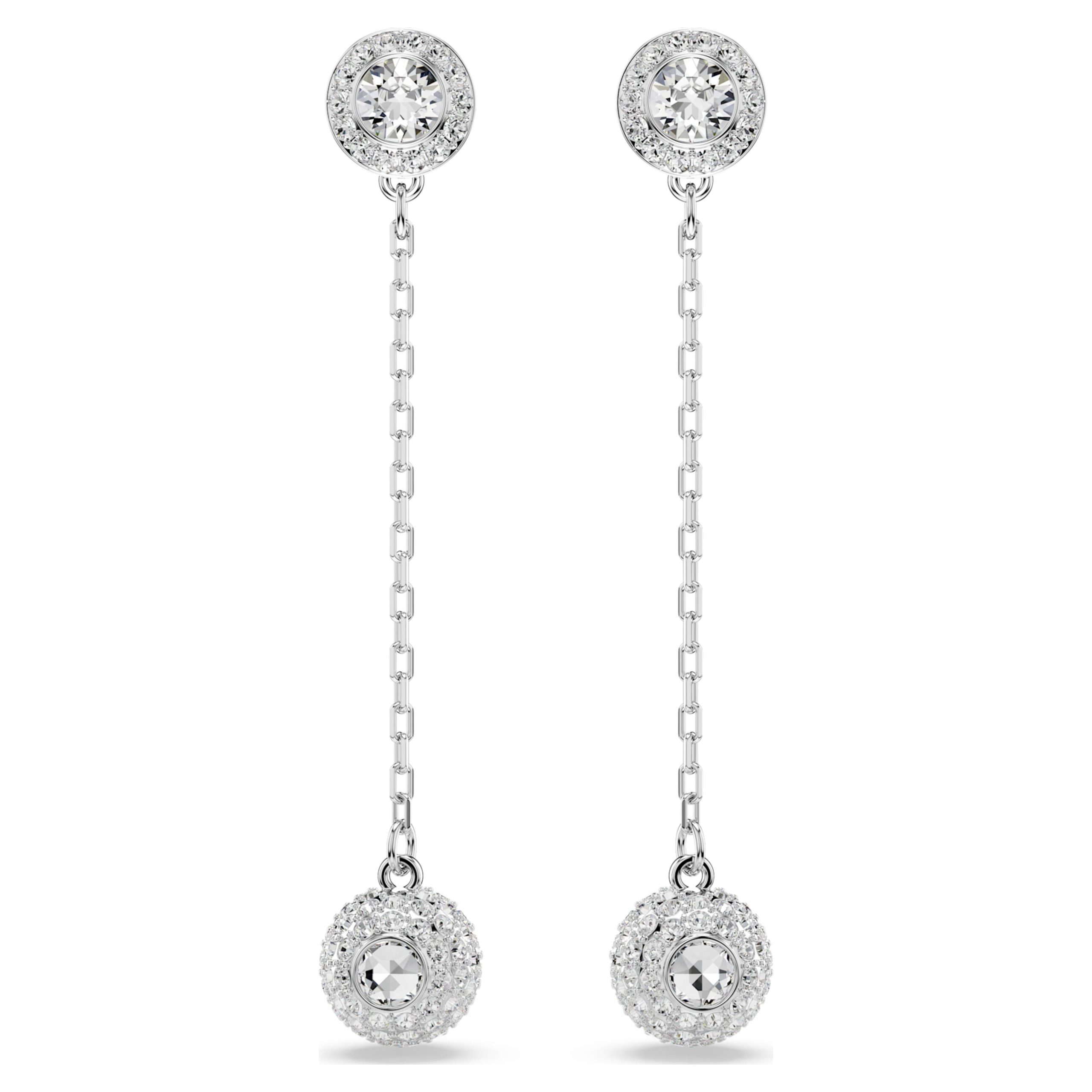 Pendants d’oreilles Una Angelic blancs – Swarovski