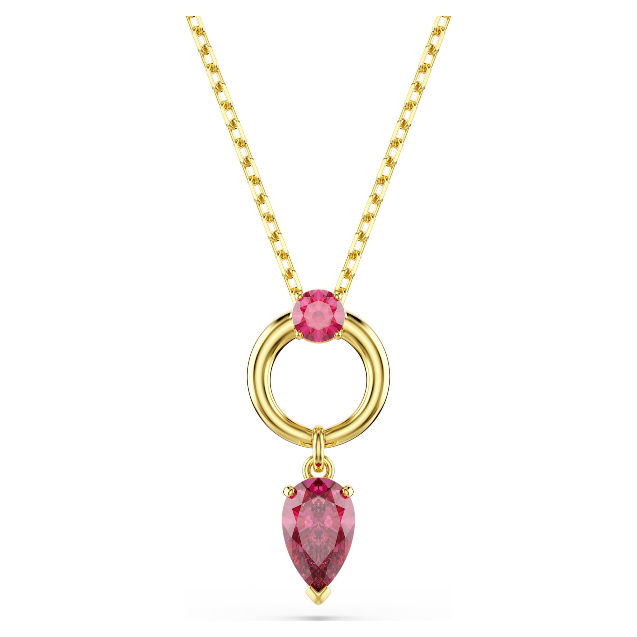 Pendentif Mesmera taille poire rouge doré – Swarovski