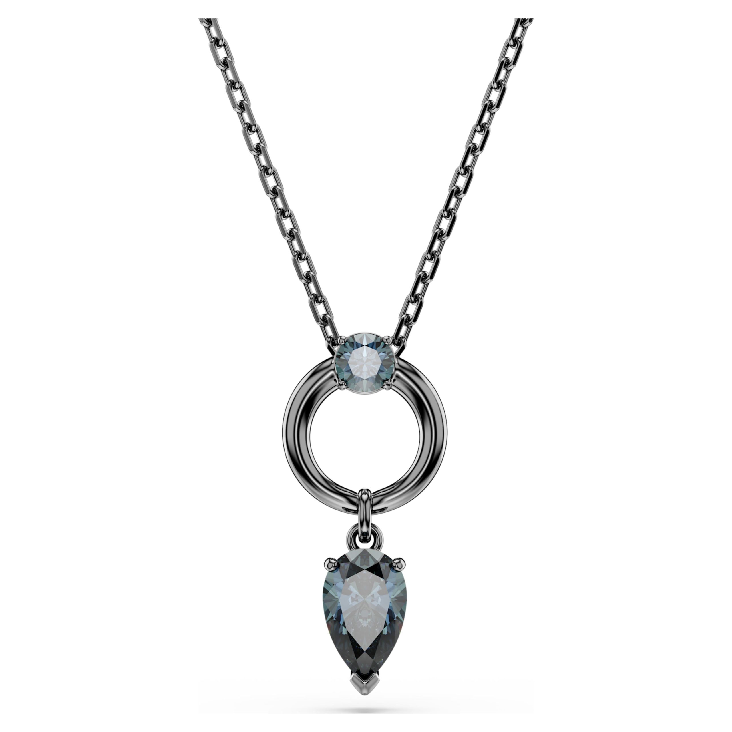 Pendentif Mesmera taille poire gris ruthénium – Swarovski