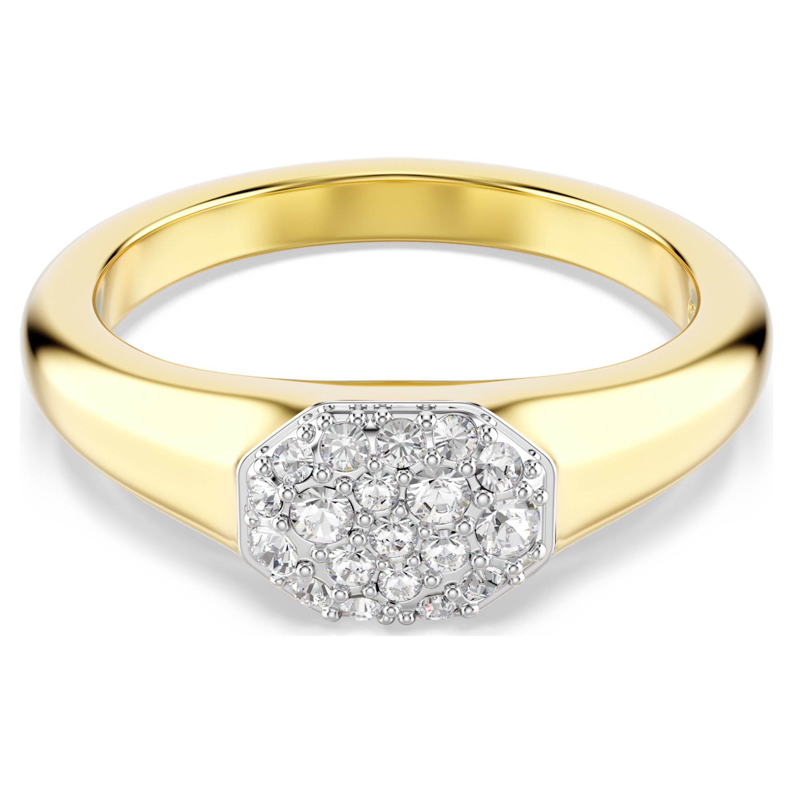 Bague Dextera octogonale blanche dorée – Swarovski
