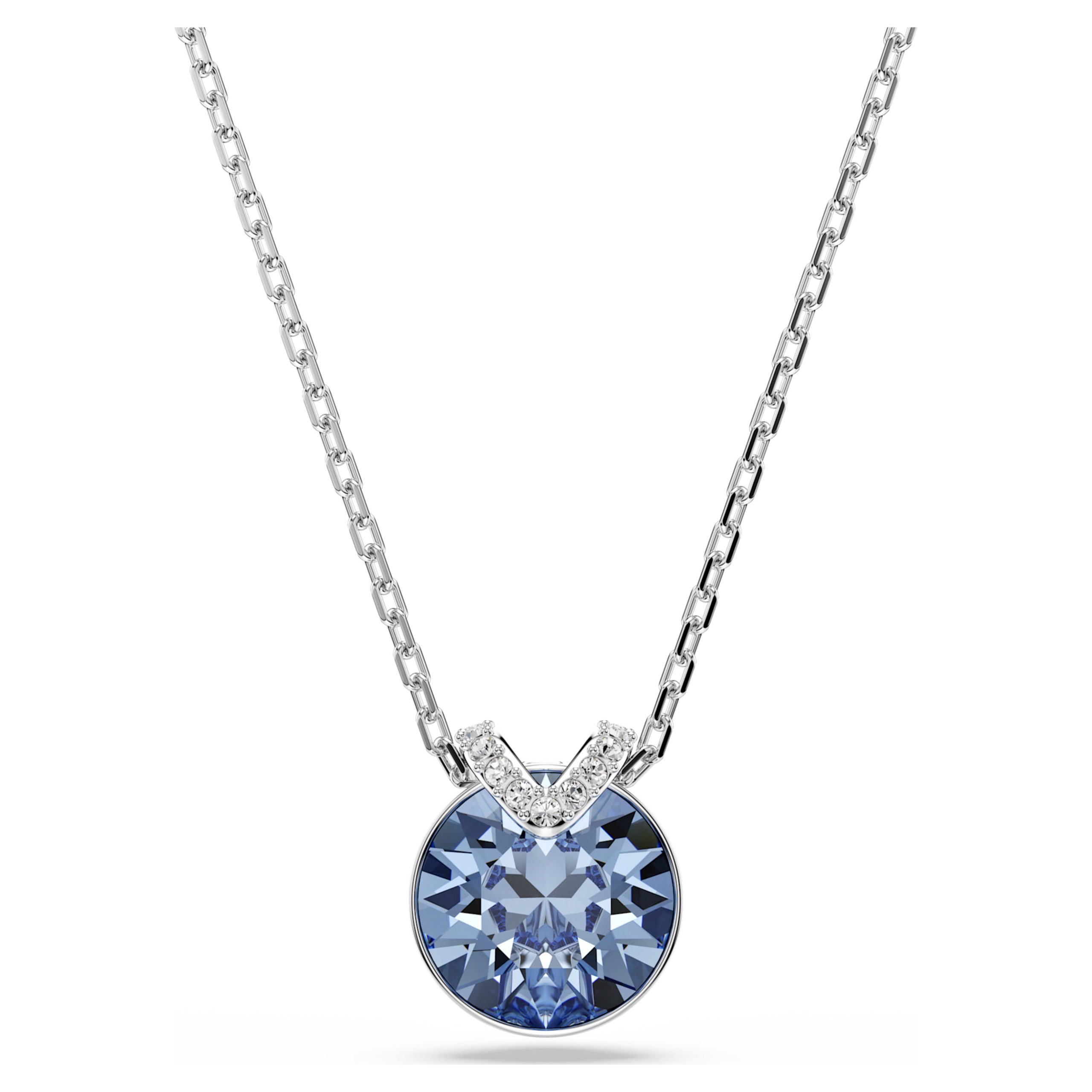 Pendentif Bella V bleu rhodié – Swarovski