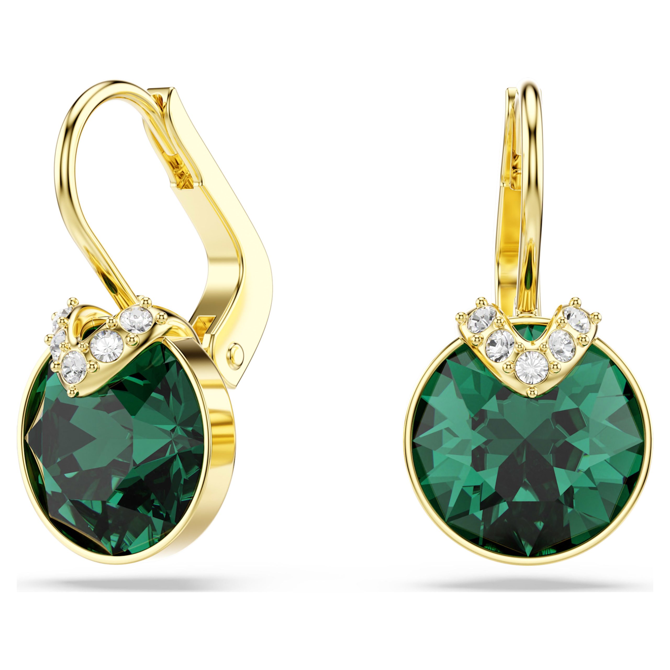 Pendants d’oreilles Bella V vert doré – Swarovski