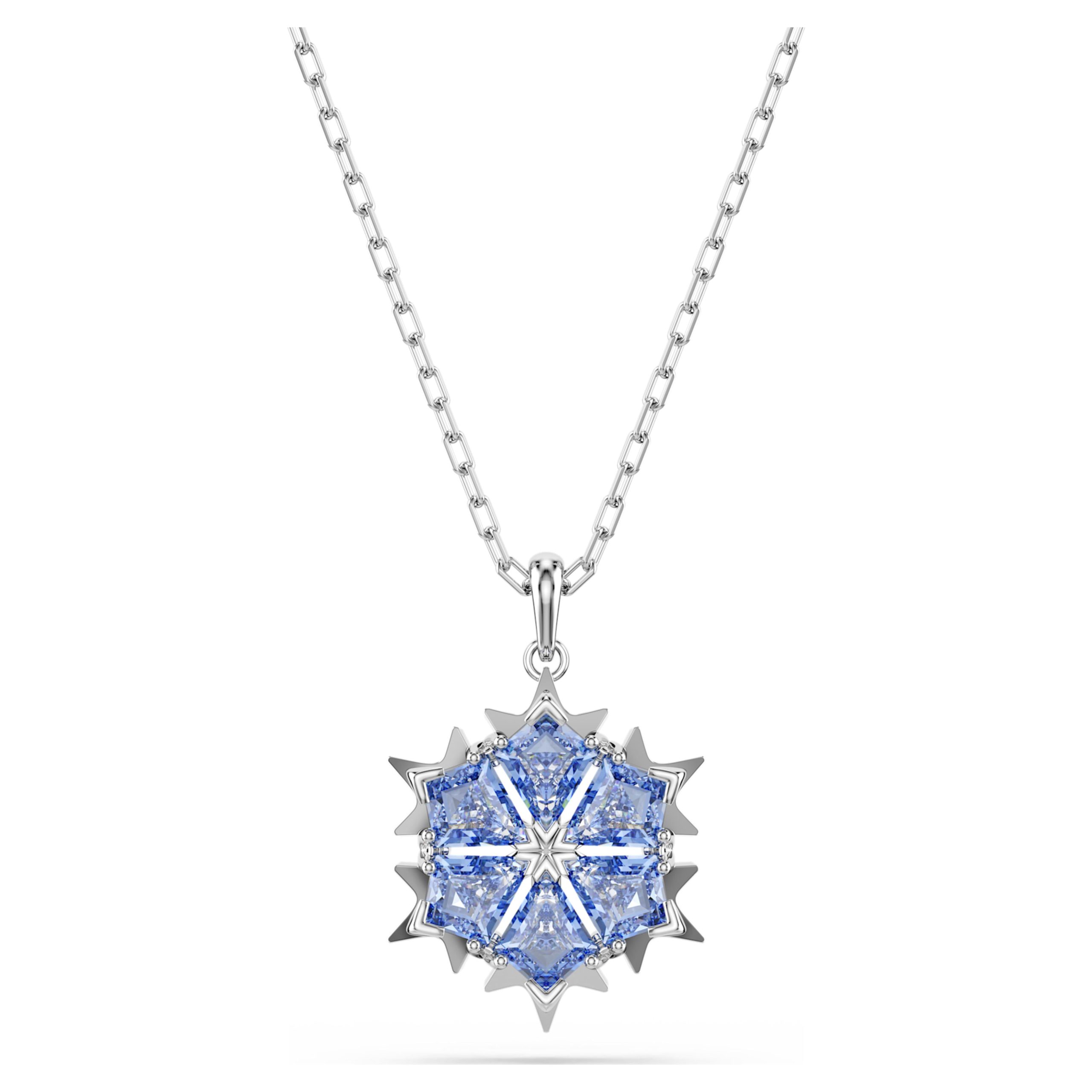 Pendentif Magic flocon bleu rhodié – Swarovski