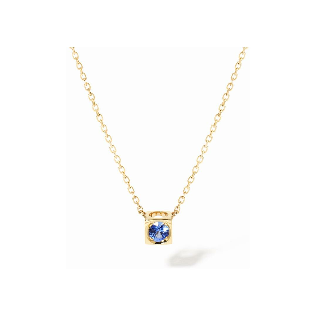 Collier dinh van Le Cube Diamant en or jaune et saphir bleu 608711 - Rigal