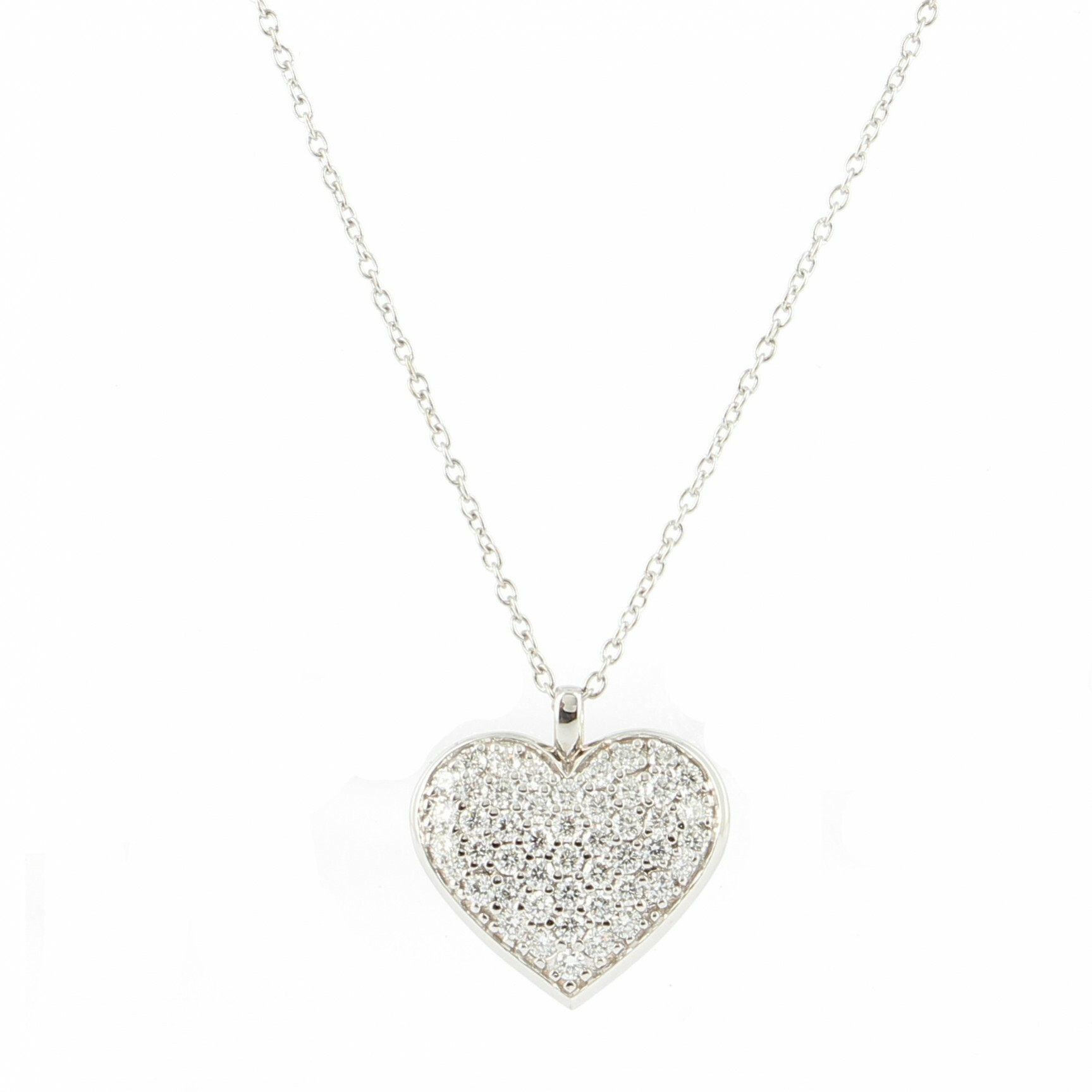 Achat Collier Cœur en or blanc et diamants