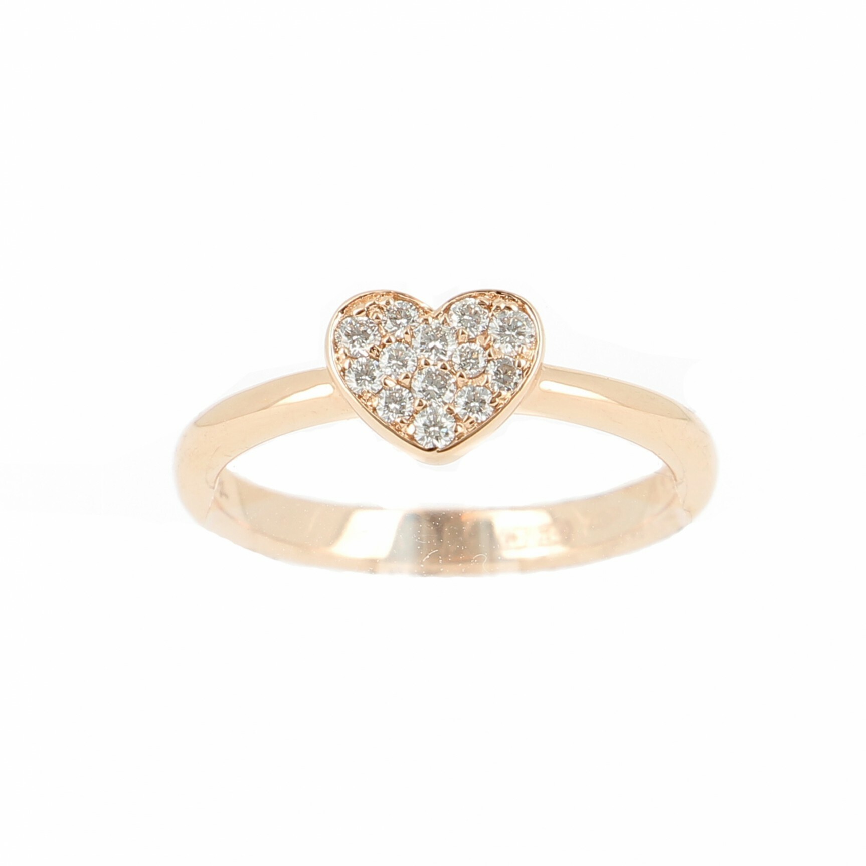 Achat Bague Cœur en or rose et diamants, petit modèle
